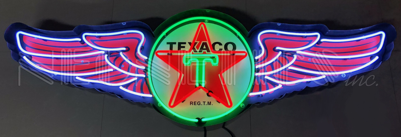 Texaco Wings Neon Sign – Gasoline – Gas – The Texas Company – Aviation Fuel
