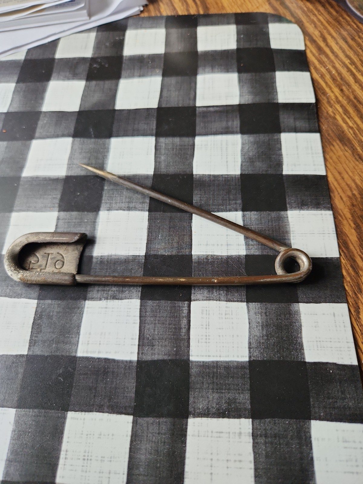 Vintage Oversized Large Military Horse Blanket Metal Safety Pin A-36 5”