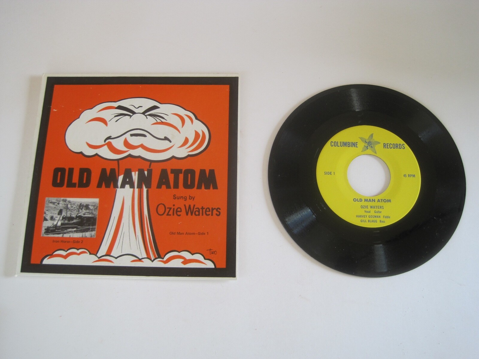 Old Man Atom Bomb Nuclear Single Record Album Ozie Water Guitar Iron Horse