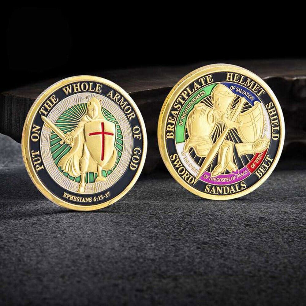 10 Pcs Put on the Whole Armor of God Commemorative Collection Challenge Coin US