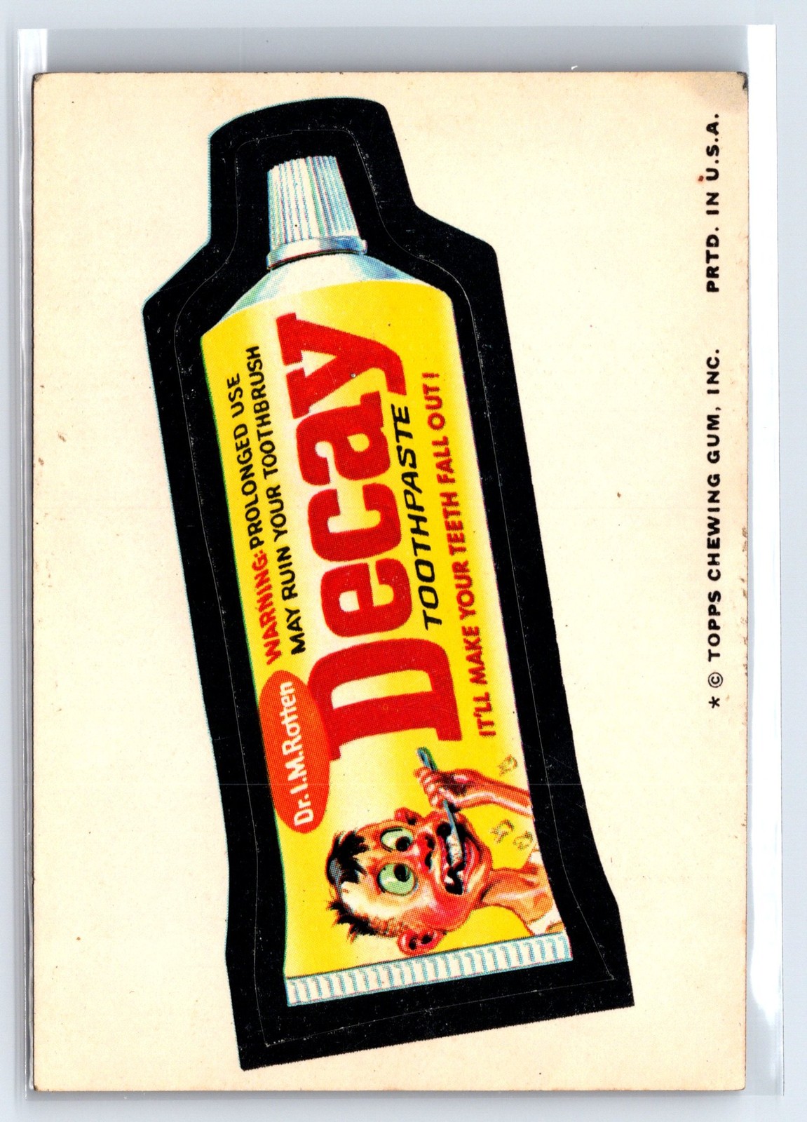 1974 Topps Wacky Packages 11th Series Decay Toothpaste