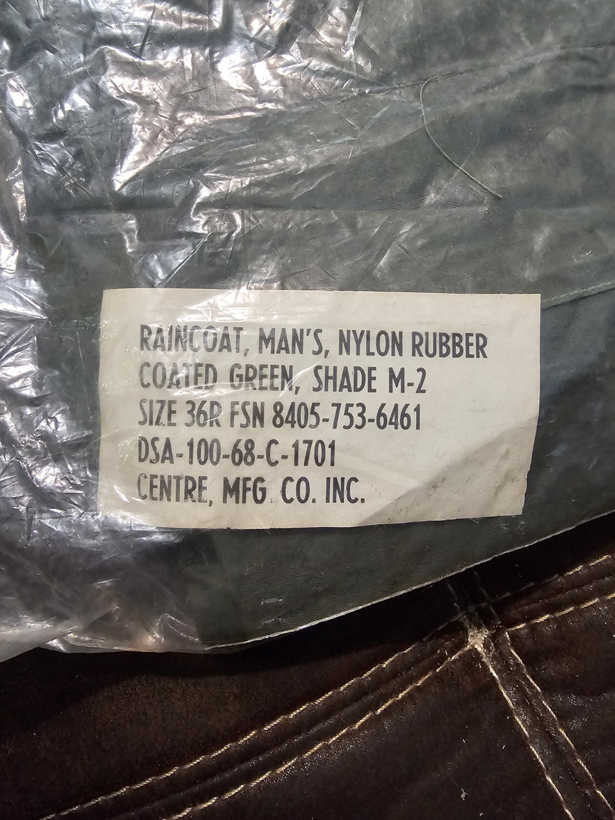 UNOPENED – Vintage US Army Vietnam War rain coat In Original Unopened Condition