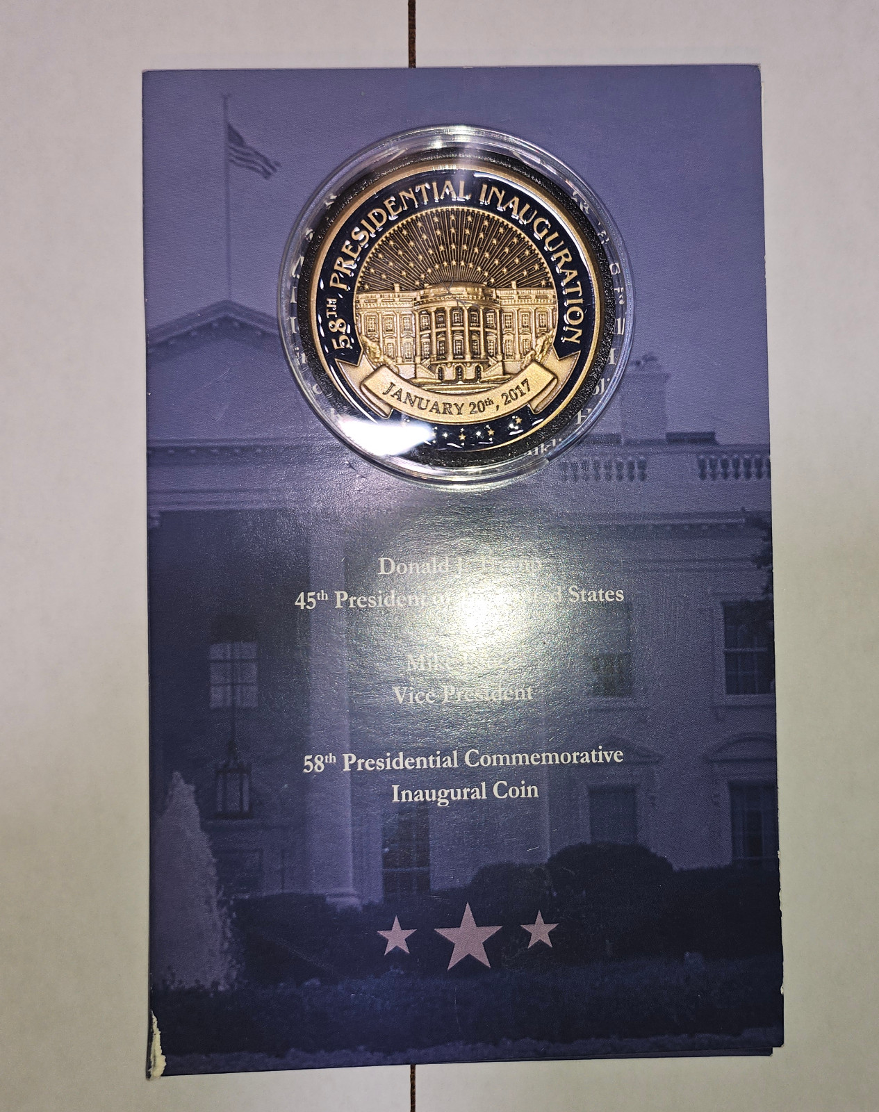 Donald Trump 58th Presidential Commemorative Inaugural Coin White House