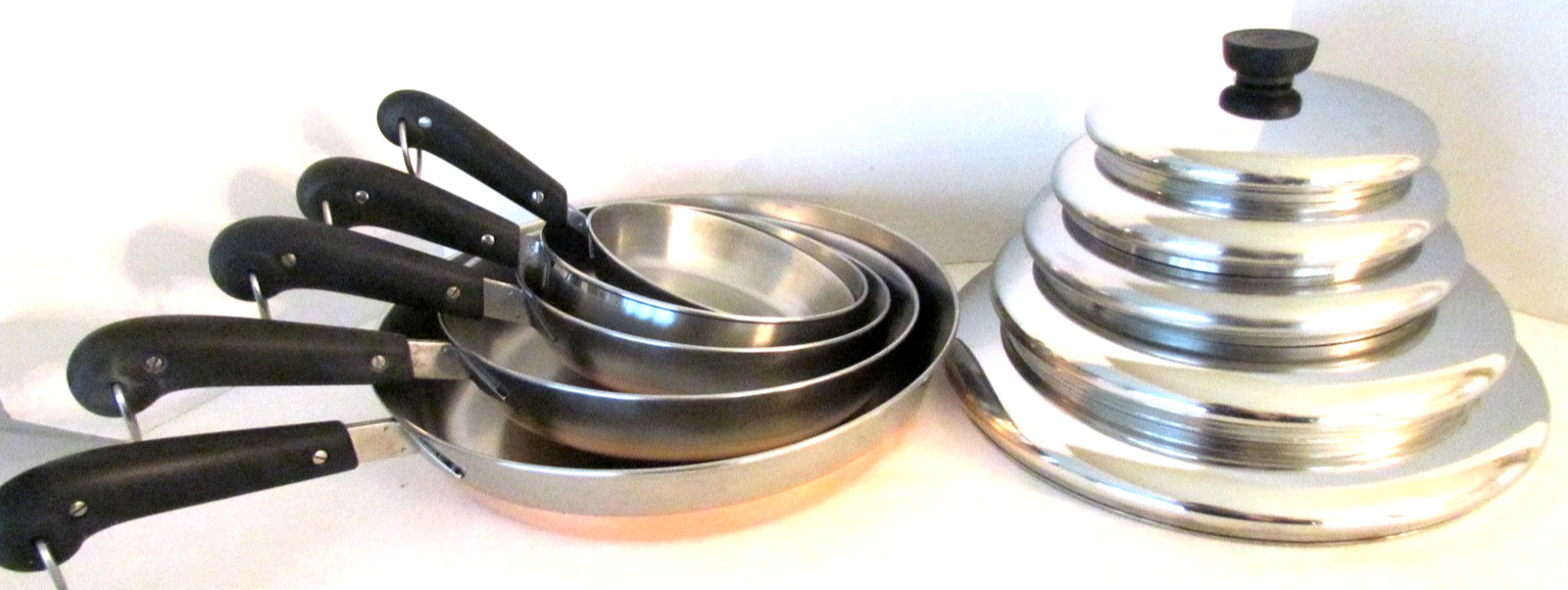 REVERE WARE PRE 68 SKILLET LOT FRYERS, SKILLETS PANS ORIGINAL LIDS EXCELLENT