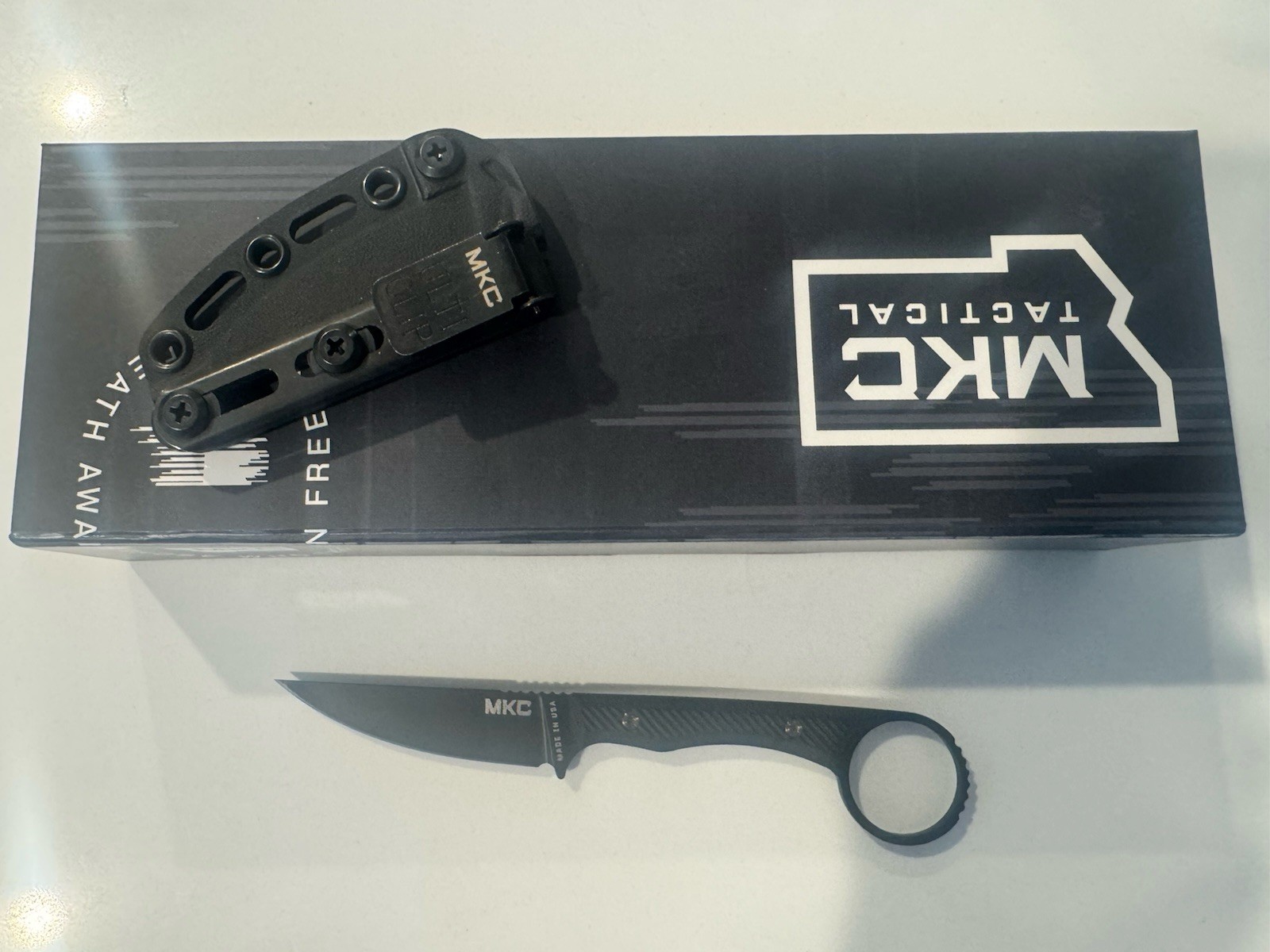 Montana Knife Co. MKC Mini Wargoat BLK/BLK – Black G10 – Black MagnaCut