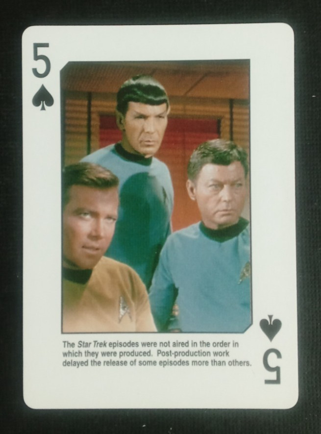 1998 Star Trek The Original Series Playing Card Kirk, Spock, Dr. McCoy 5 Spades