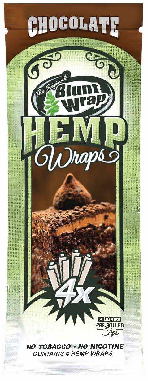 Original B Wrap Rolling Paper – Chocolate Flavor – 1 Pouch, 4 Per Pouch + Tips!