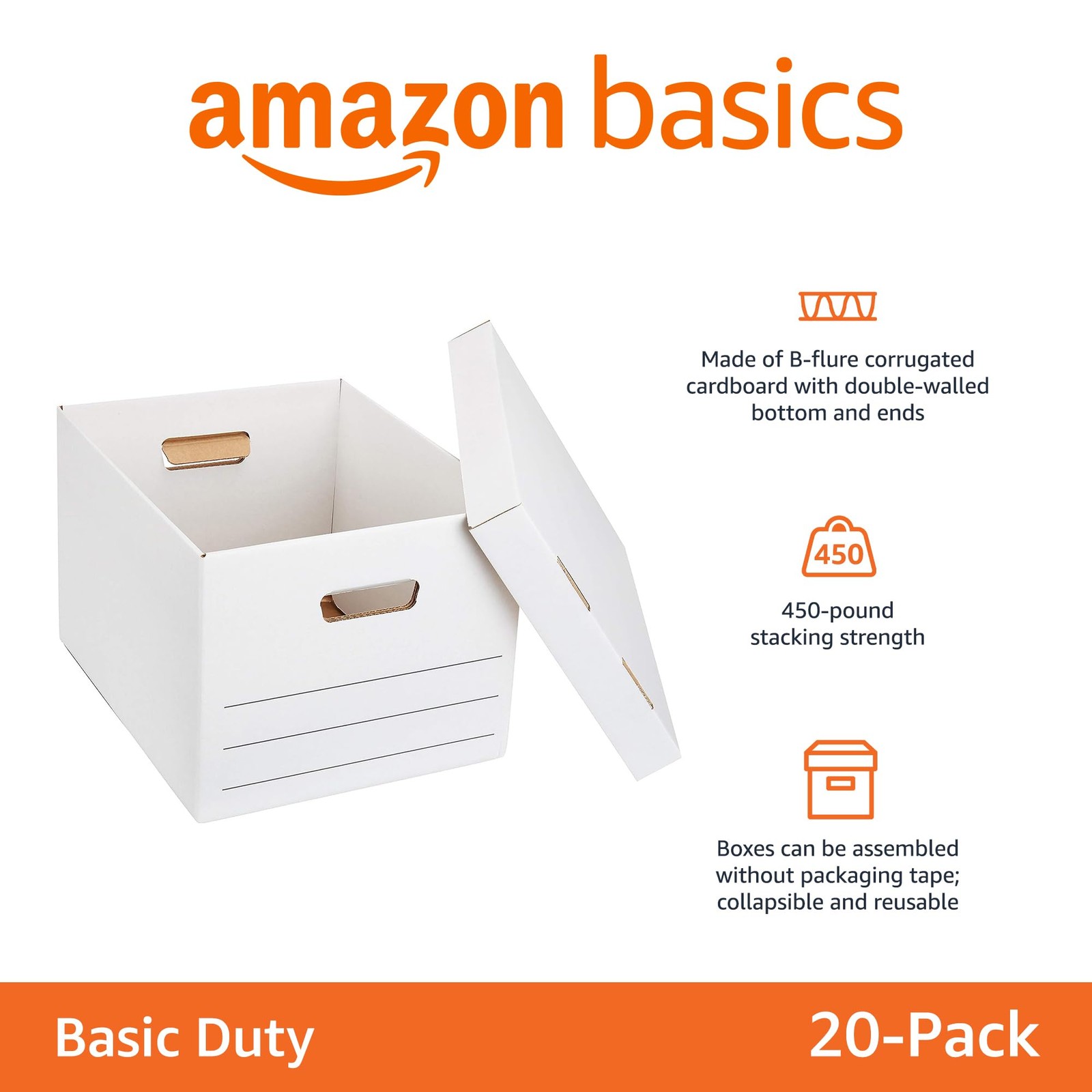 Retailer Basics Storage/Filing Boxes Lift-Off Lid – Letter/Legal Size Sturdy Eas