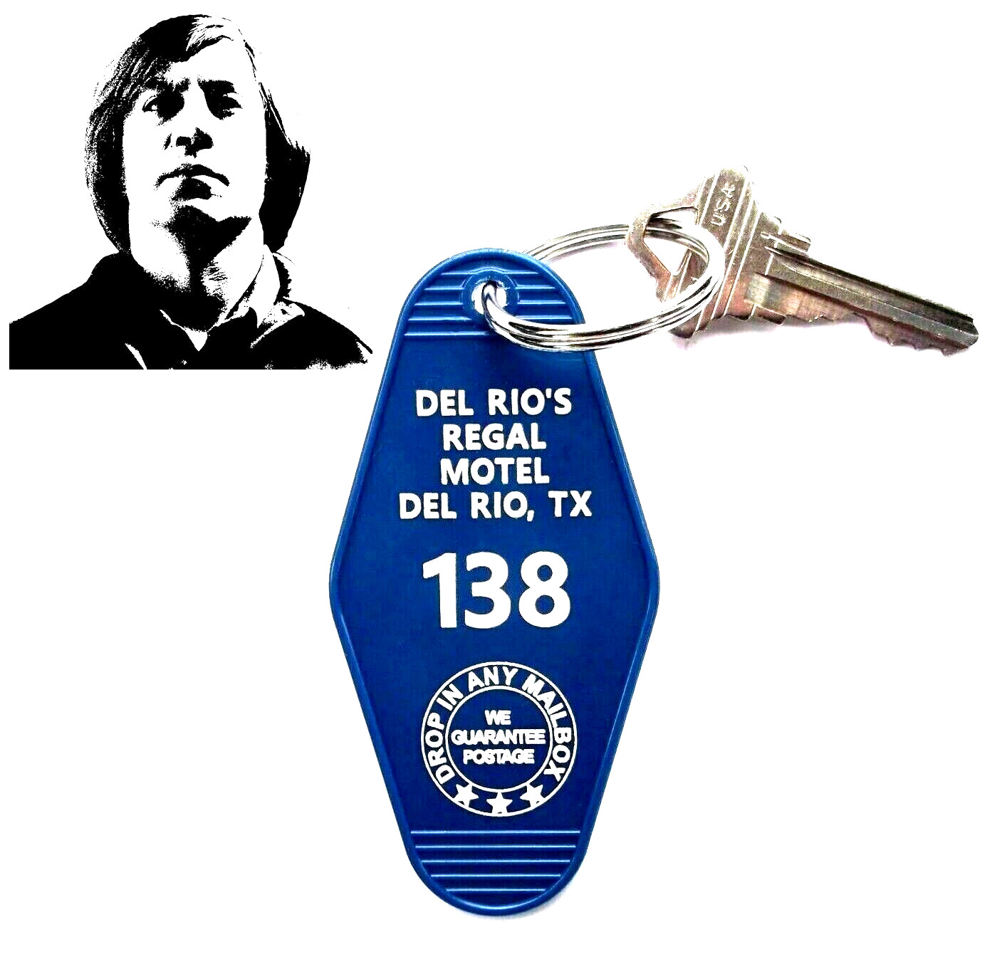 “NO COUNTRY FOR OLD MEN” Del Rio’s Regal Motel PROP KEY TAG Anton Chigurh movie