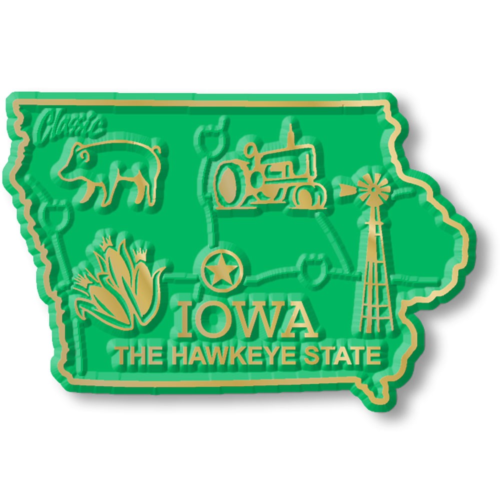Iowa Six-Piece State Magnet Set by Classic Magnets, Includes 6 Designs