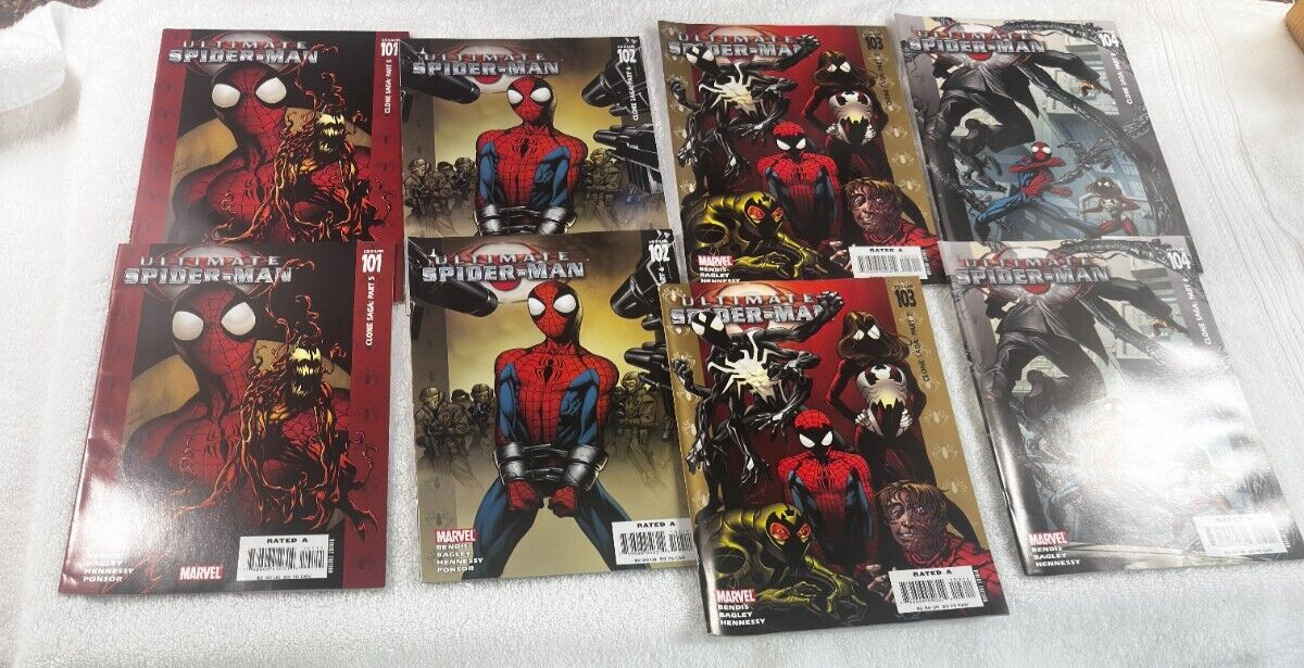 ULTIMATE SPIDER-MAN LOT OF 4- #101 CARNAGE #101 #102 #103 #104 VF+/VF/NM X1 SET