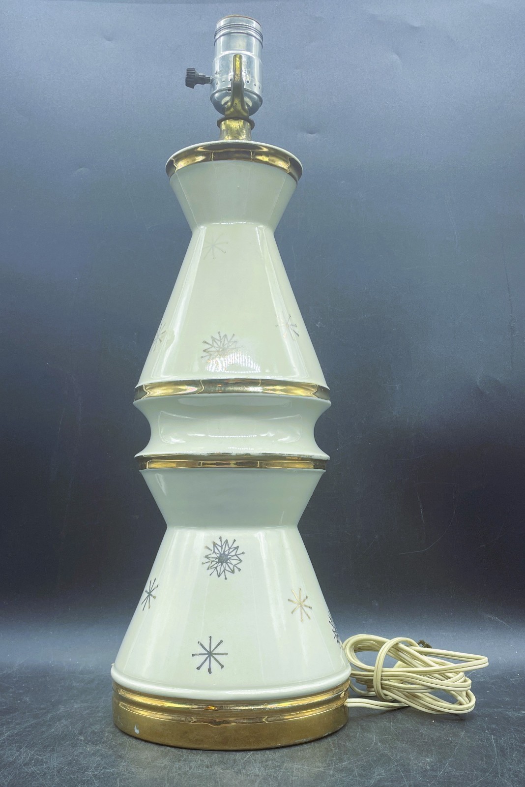 Atomic Starburst Snowflake Table Lamp MCM Mid Century Modern Lighting Sputnik