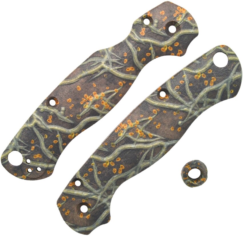 Chroma Scales Roots Texture With Bead For Spyderco Paramilitary 2 Knife USA-Made