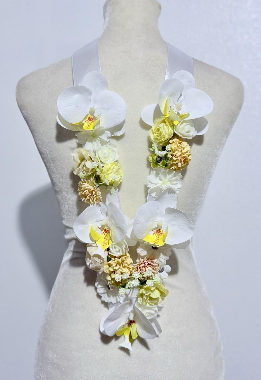 ARTIFICIAL FLORAL LEIS ORCHID YELLOW