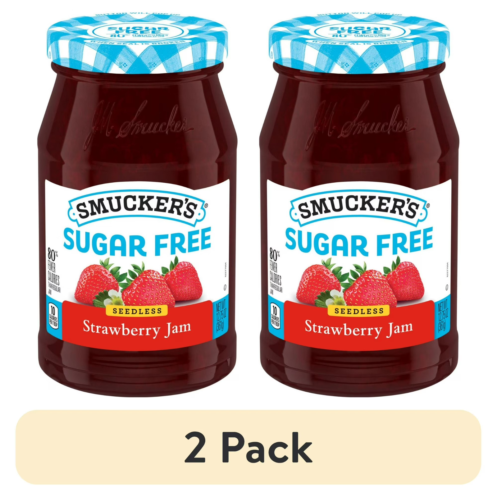 (2 pack) Smucker’s Sugar Free Seedless Strawberry Jam, 12.75 oz..