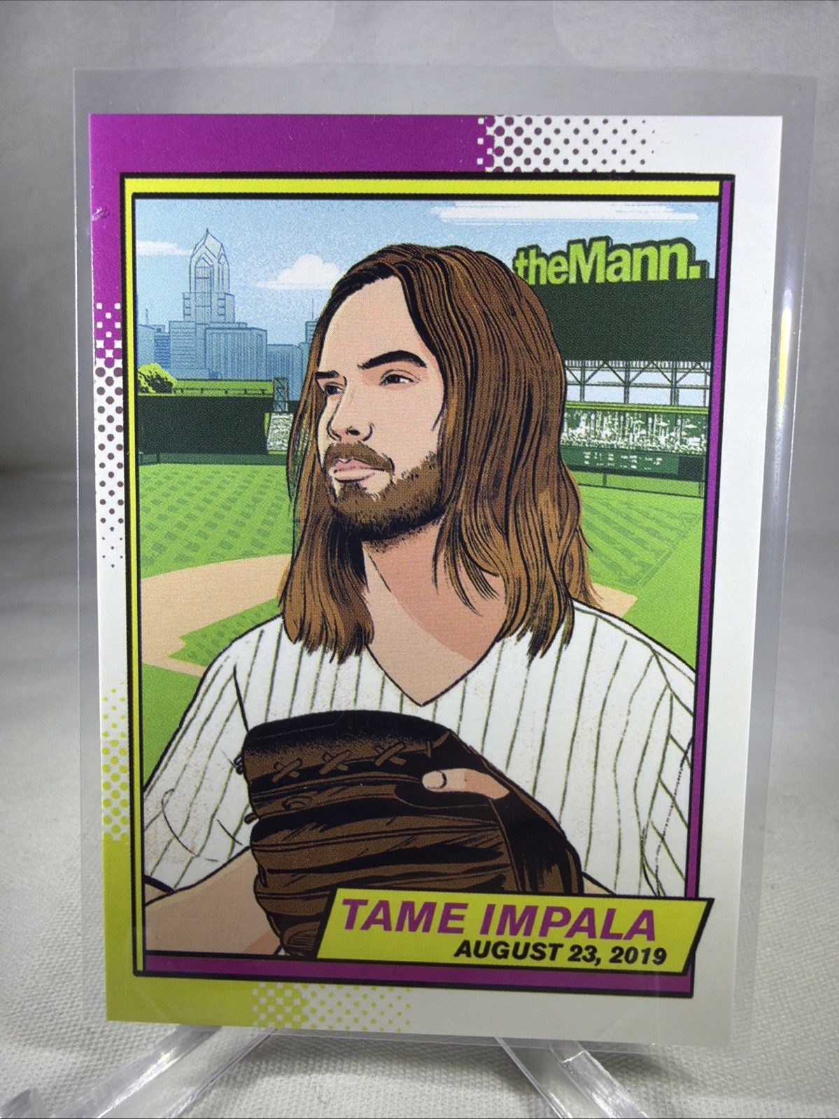 TAME IMPALA 2019 TOUR MANN MUSIC CENTER PHILADELPHIA BASEBALL STYLE TRADING CARD
