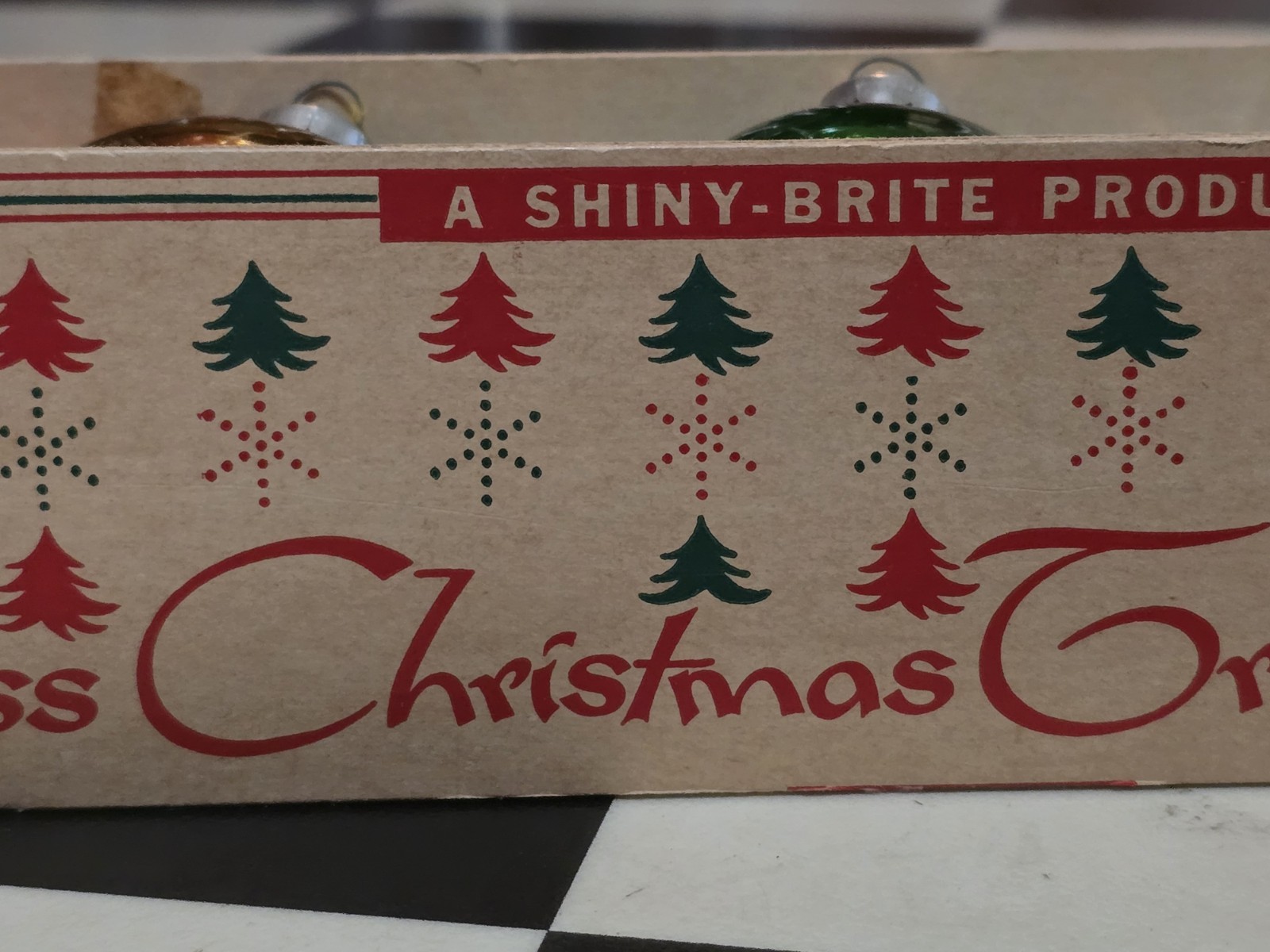 Vtg. Christmas Shiny Brite Glass Tree Ornaments Multicolor Sleeve Box Of 5