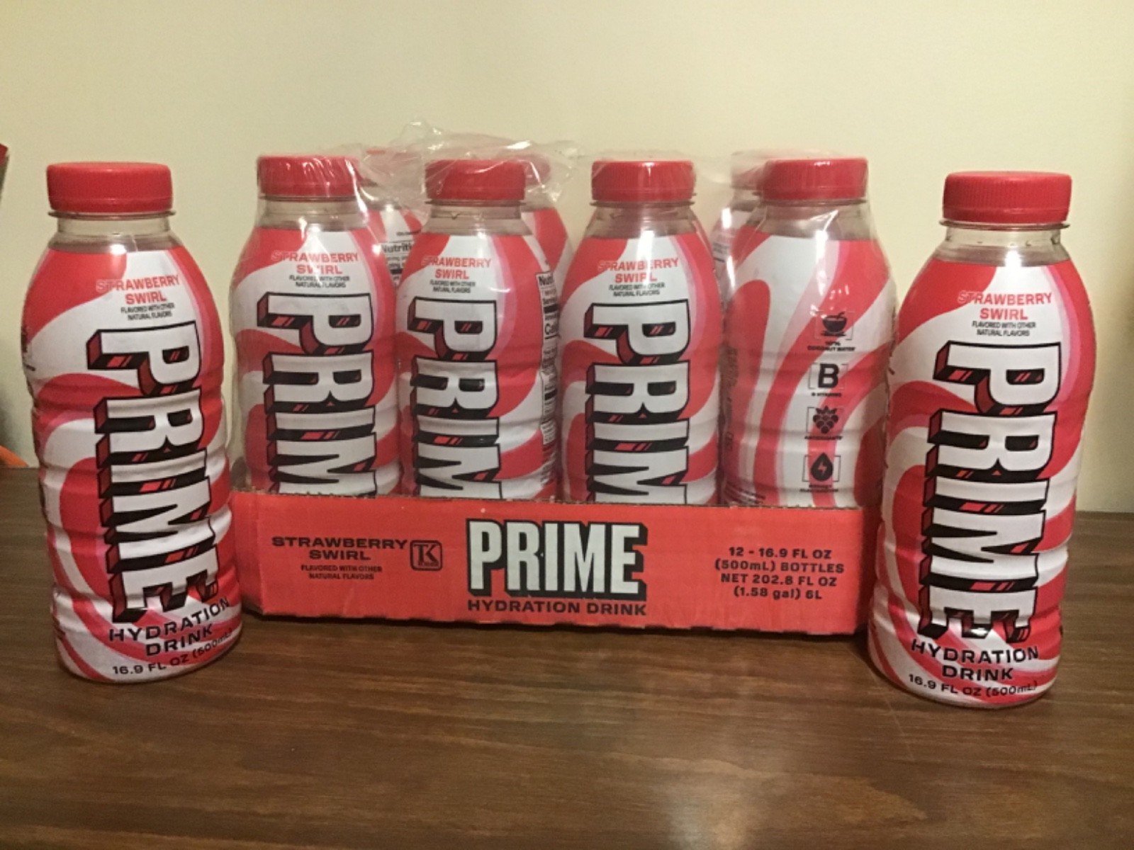 12 Bottles Of 16.9 Oz Exclusive Strawberry Swirl Prime Hydration Drink Exp 10/27