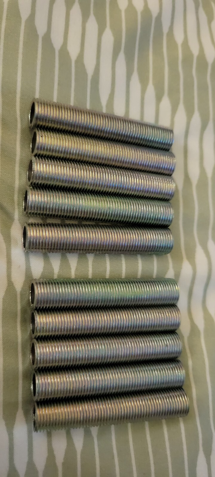 Tobacco Metal Pipe parts – 10 Standard 2 inch Long Threaded Nipple 3/8″ B9