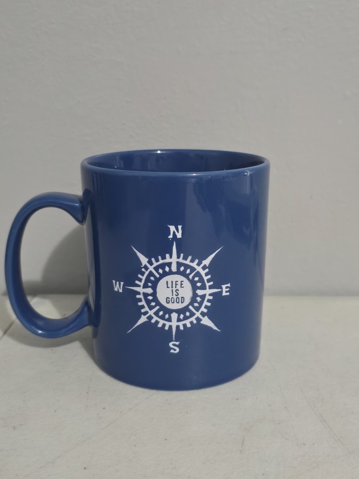 Life is Good Coffee Mug Ceramic Nautical Blue Navy’s Compass Boating Sailing