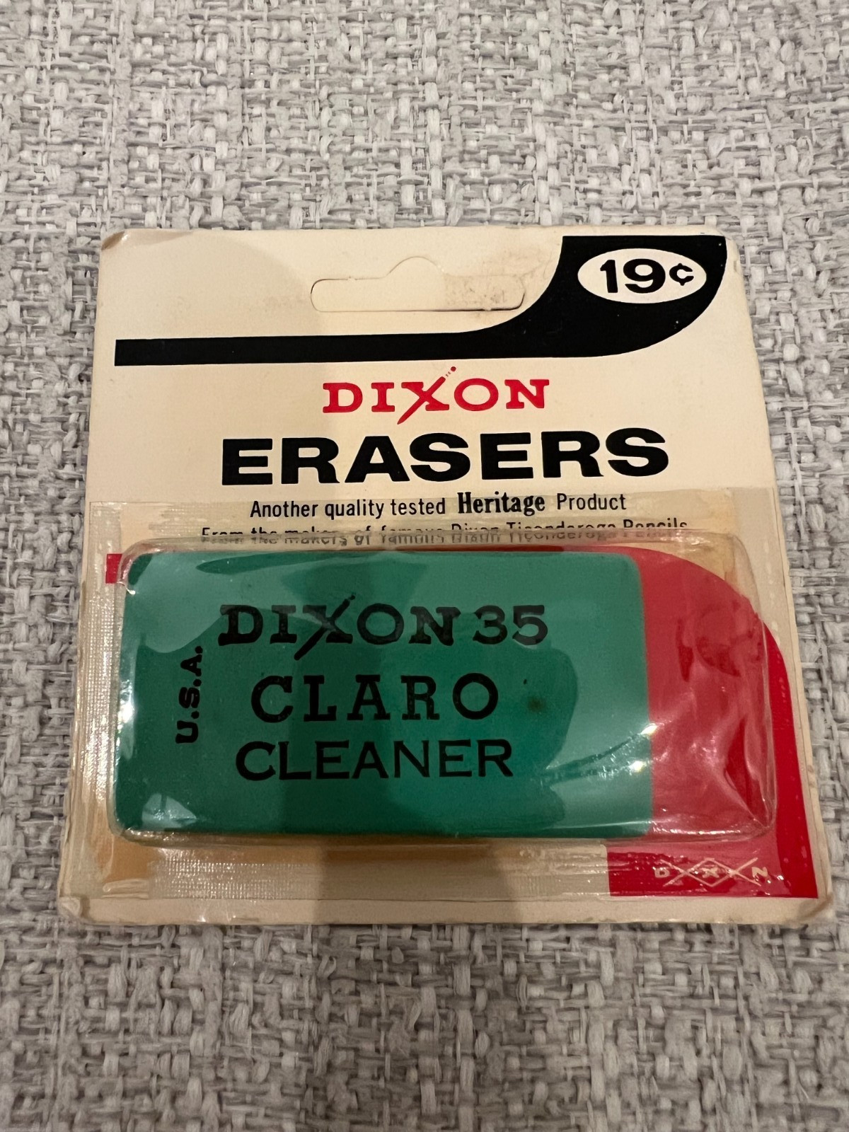 Vintage DIXON 35 Claro Cleaner Rubber Eraser USA