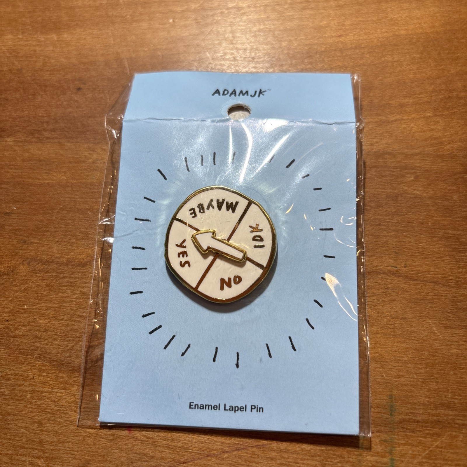 Indecisive Spinner Lapel Pin Yes, No, Maybe, IDK by Adam J Kurtz