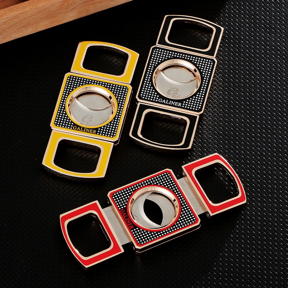 Galiner Cigar Cutter Pocket Gadgets Cigar Tool Knife Scissors Accessories Yellow