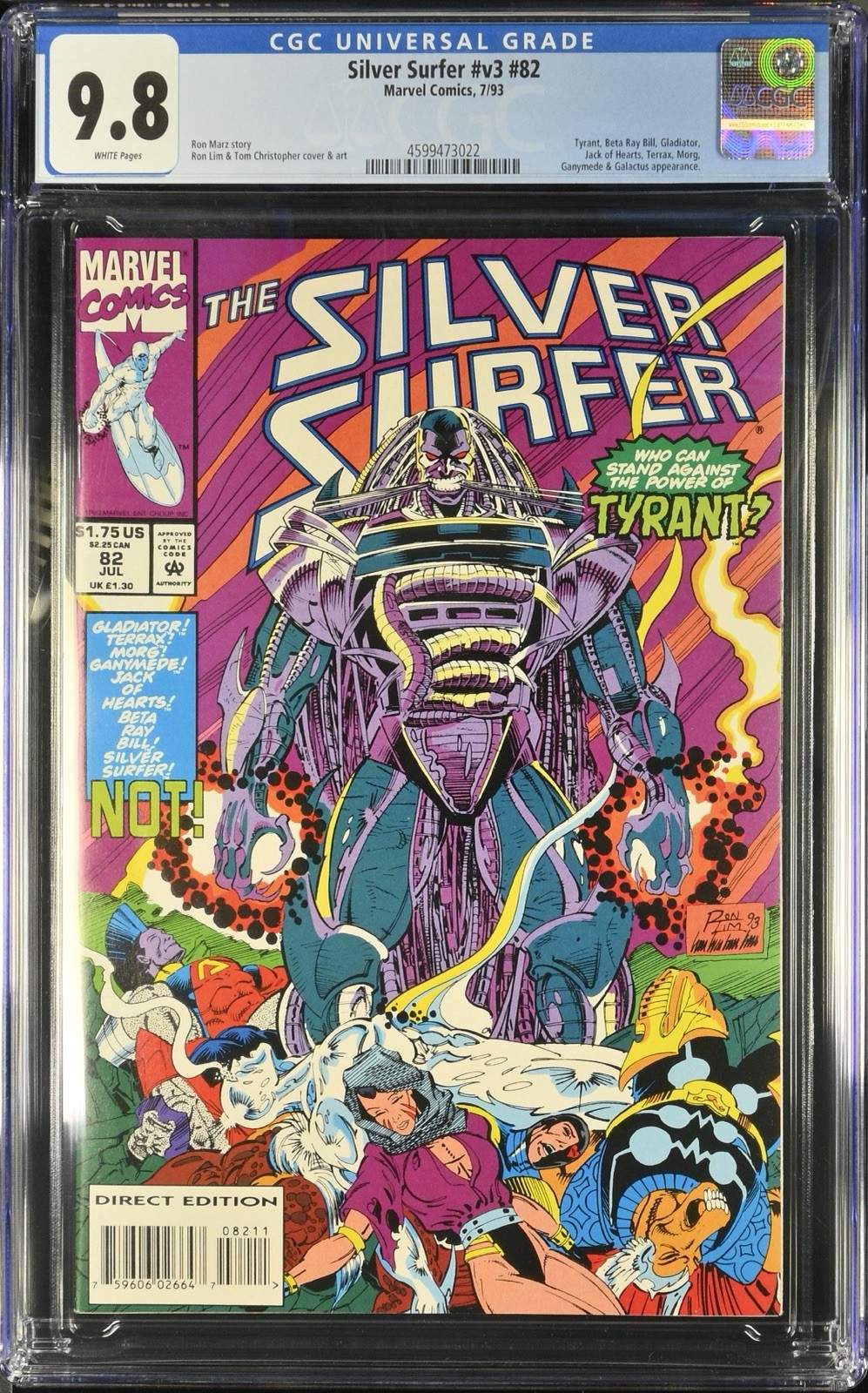 Silver Surfer v3 #82 Cgc 9.8 White Pages Marvel 1993