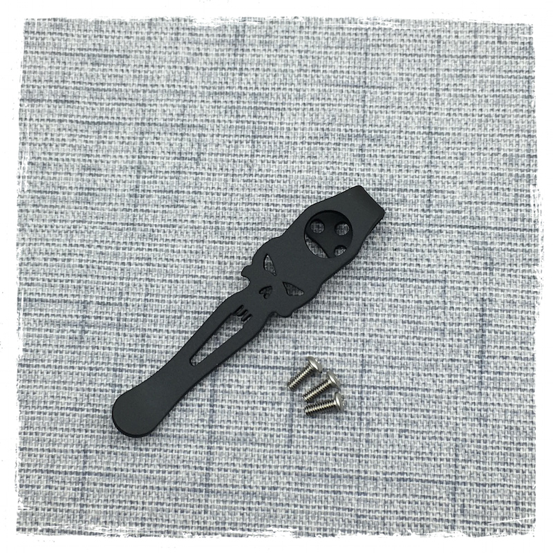 Black Titanium Deep Carry Pocket Clip for Spyderco Delica 4 Knife