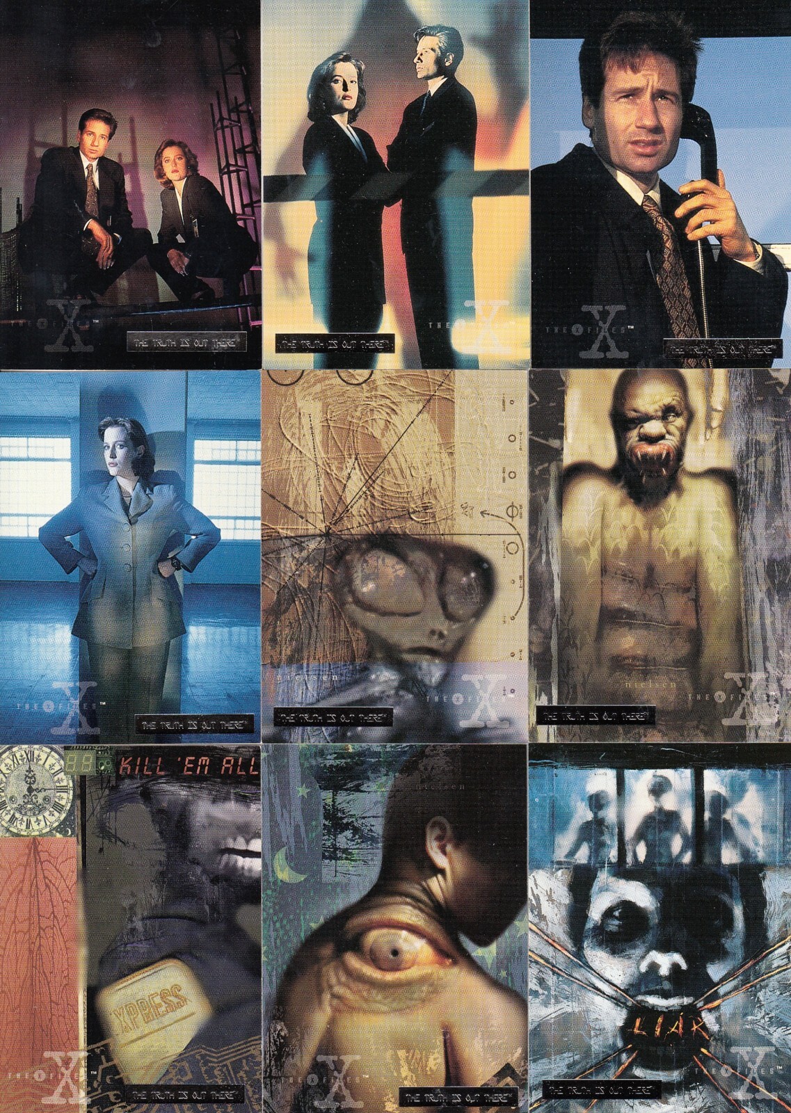 The X-Files Season 2 1996 Topps Complete Parallel Card Set of 72 TV Base