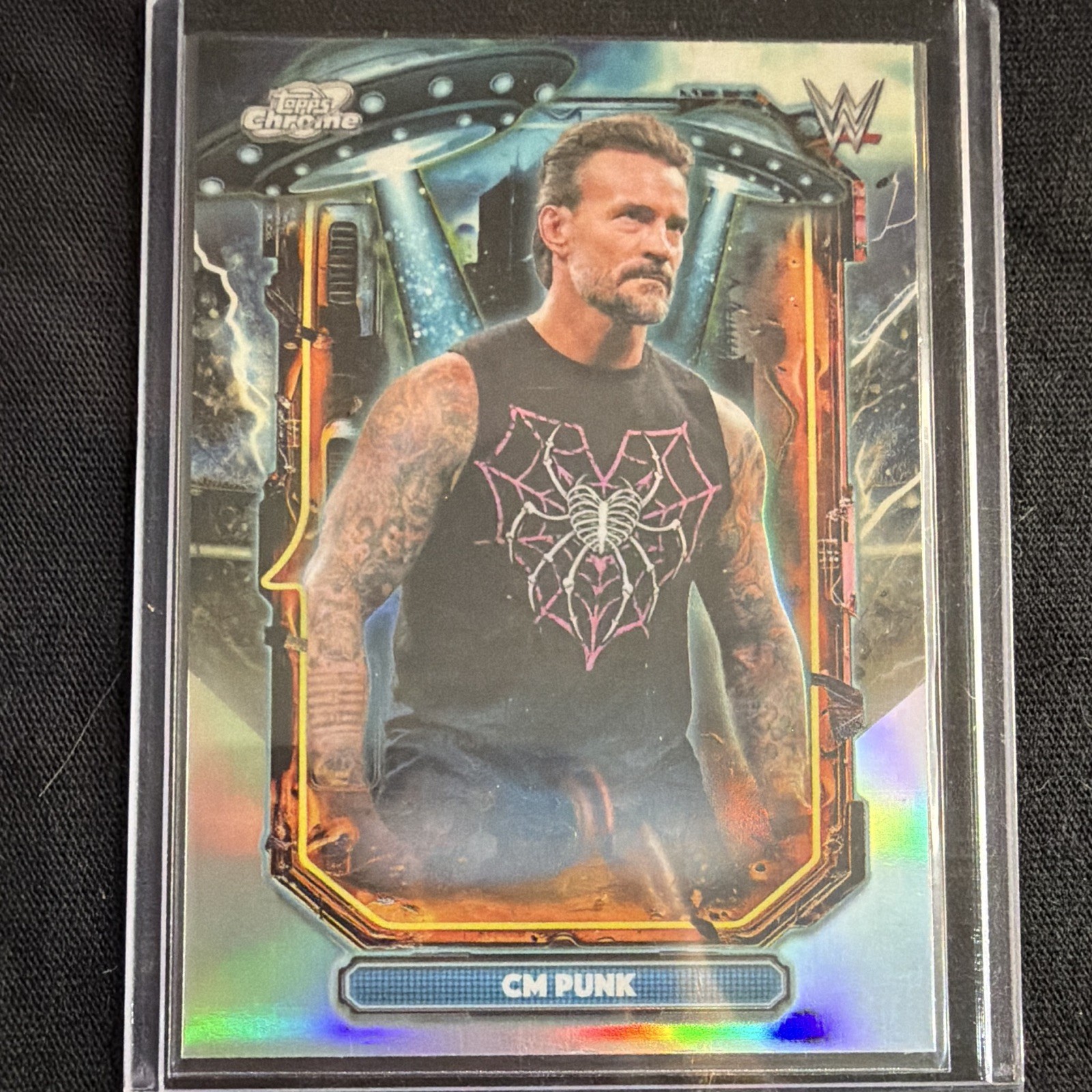 Topps Chrome 2026 WWE RAW CM Punk ET-7 Holographic Trading Card