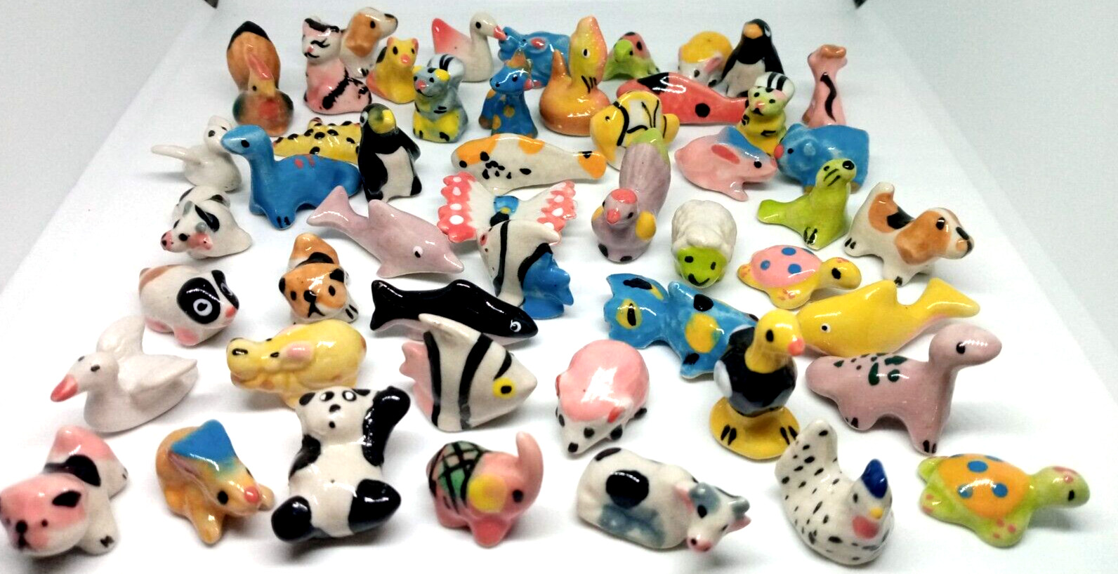 Miniature Dollhouse Ceramic Animals Hand Panted Statue Collectibles Lot 50 Pcs/F