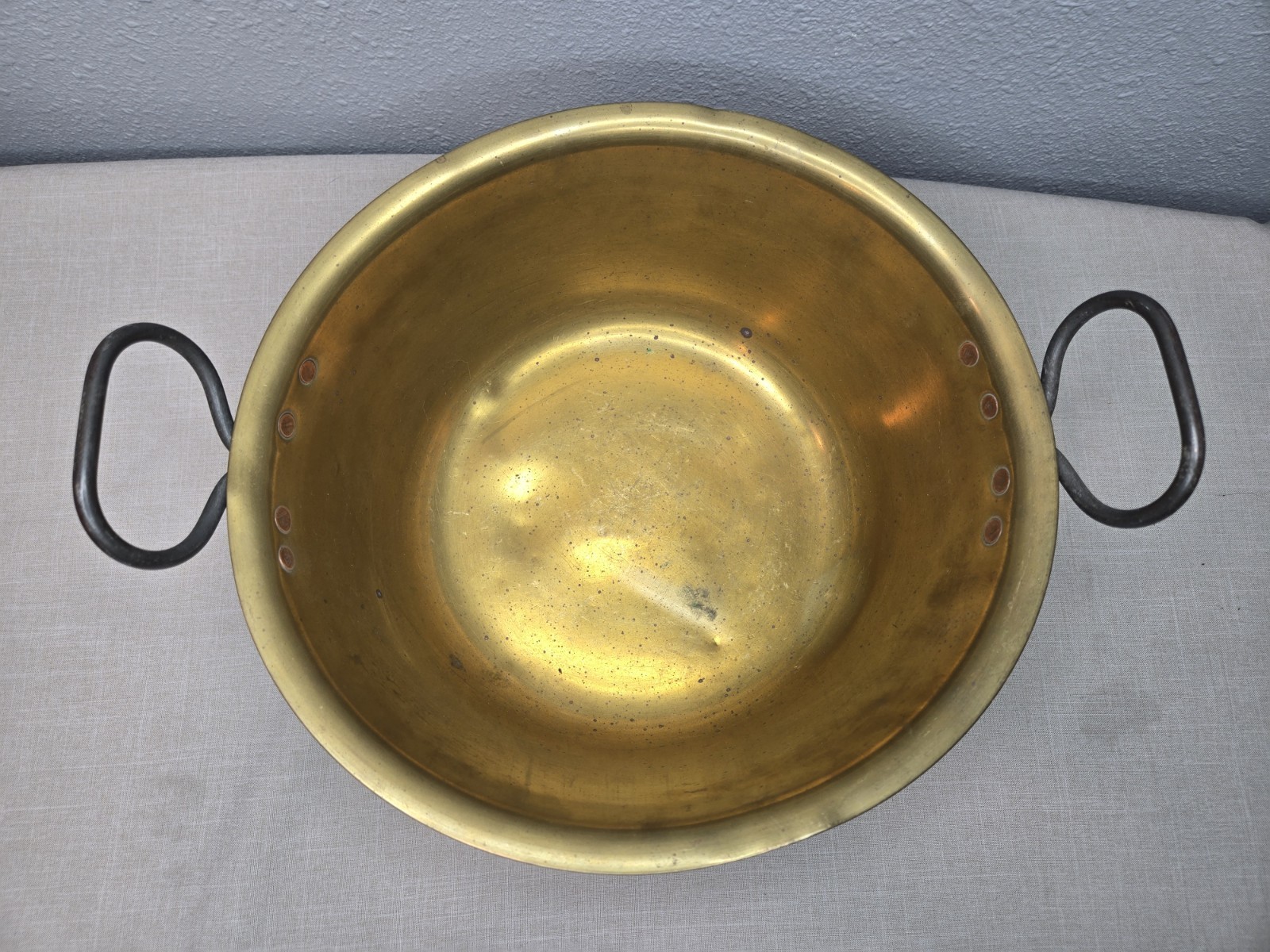 Vintage Brass Jam Preserve Pot Double Handles | Farmhouse Kitchen Decor