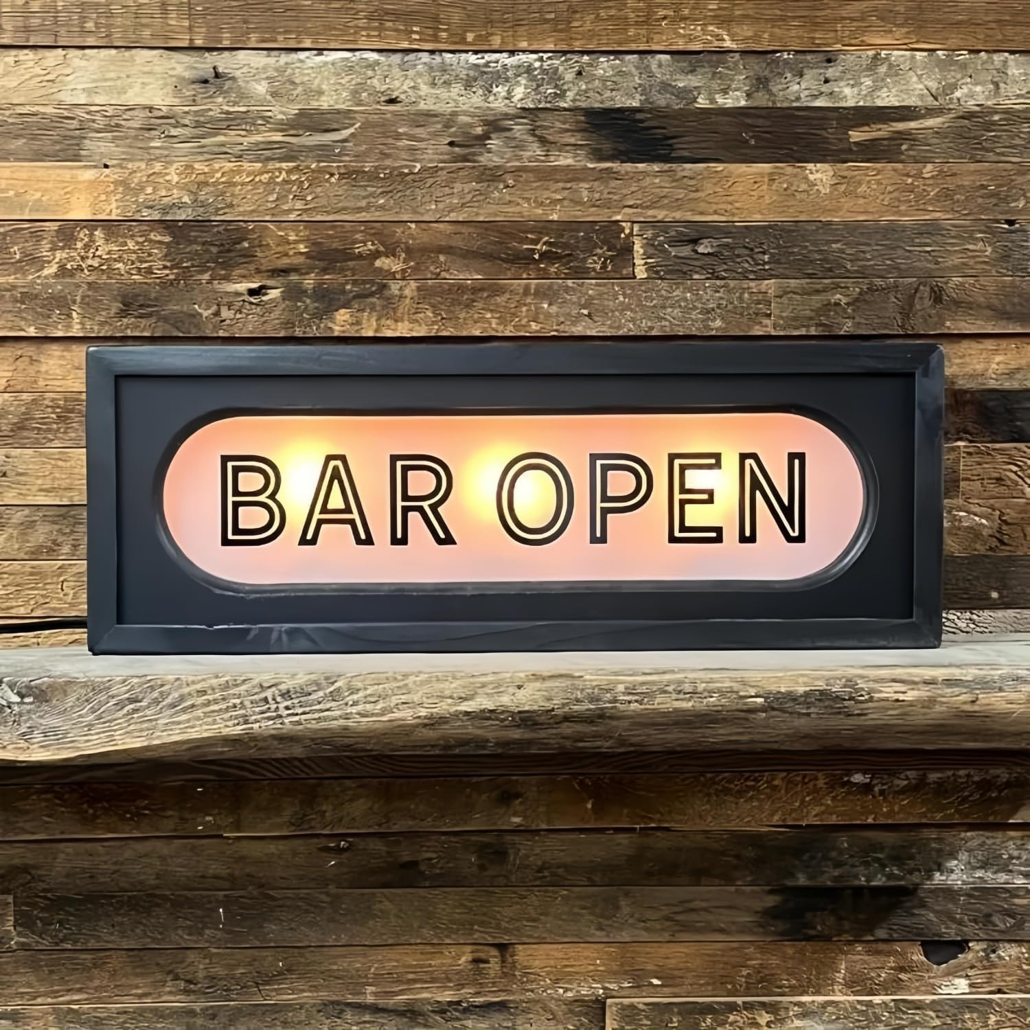 Bar Open RGB LED Neon Lightbox Wall Mountable Pulsing Dimmable Light Sign Illumi