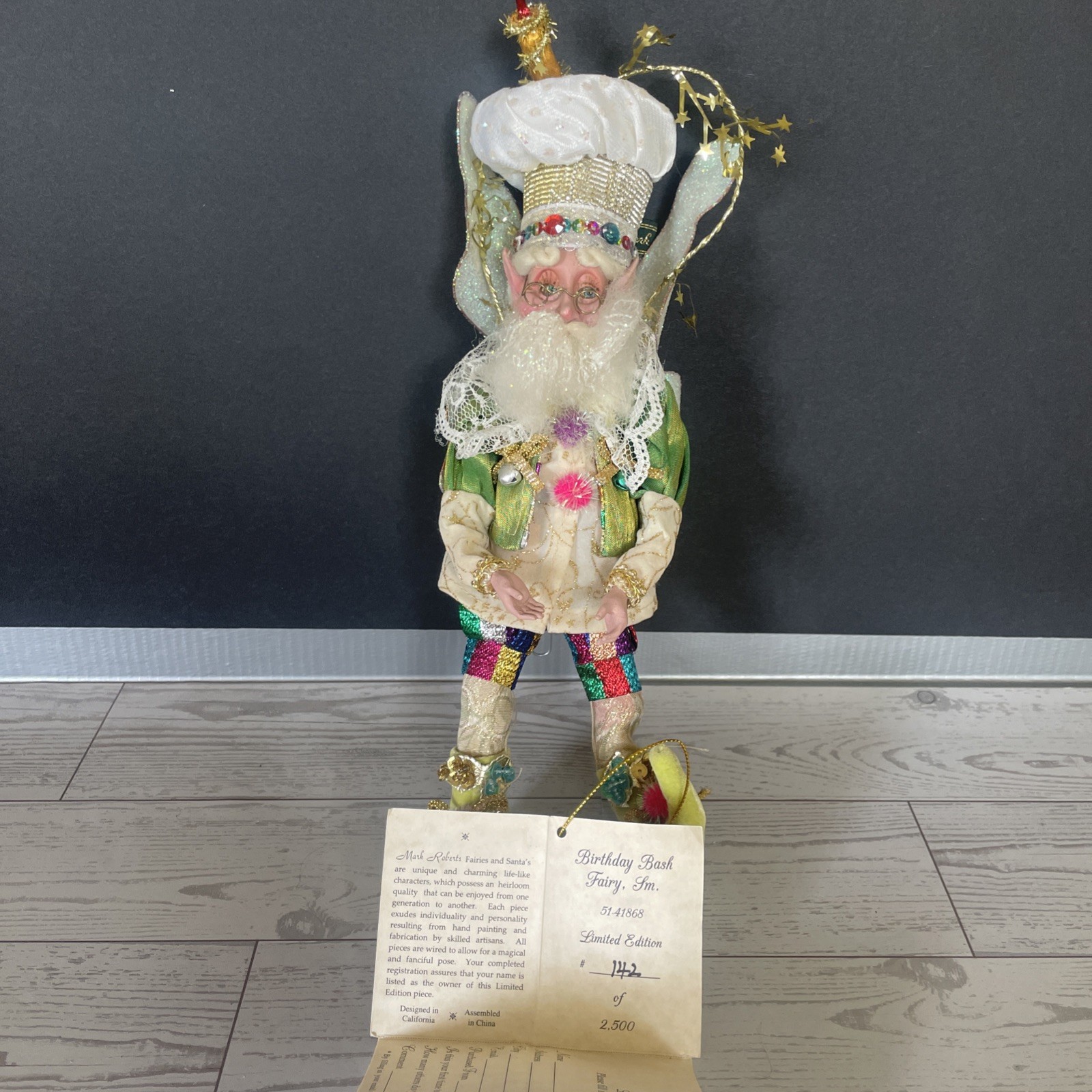 Rare Mark Roberts Birthday Bash Fairy Ltd Edition #142 Of 2500 W/ COA