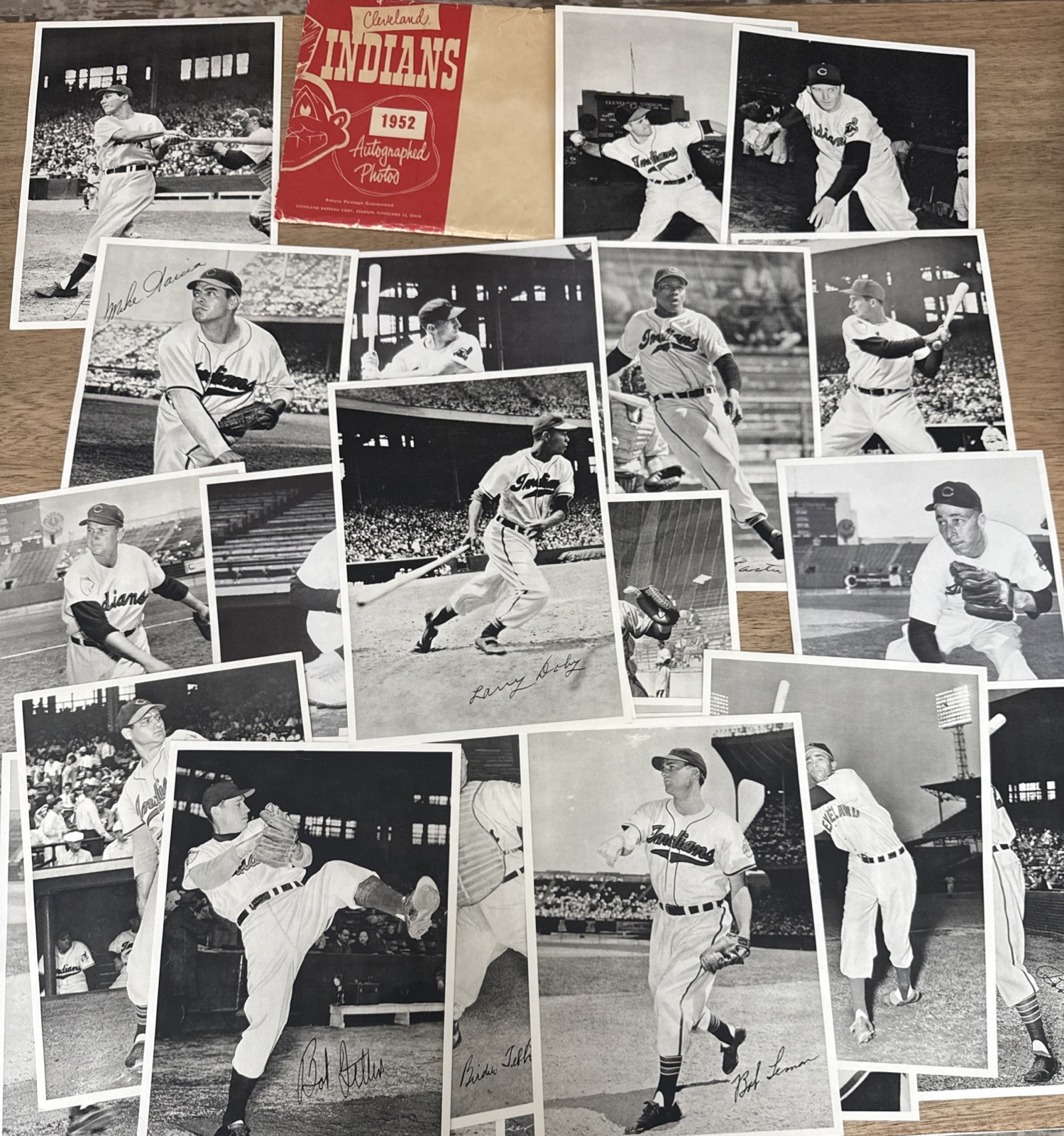 1951 Cleveland Indians Photo Pack Baseball Player Team Press Mail Doby Feller