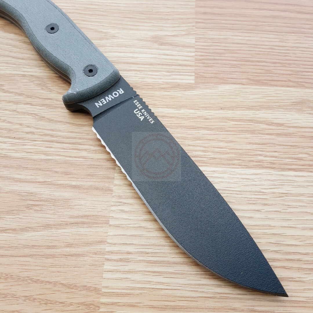 ESEE Model 6 Fixed Knife 5.75″ Carbon Steel Blade Black Linen Micarta Handle
