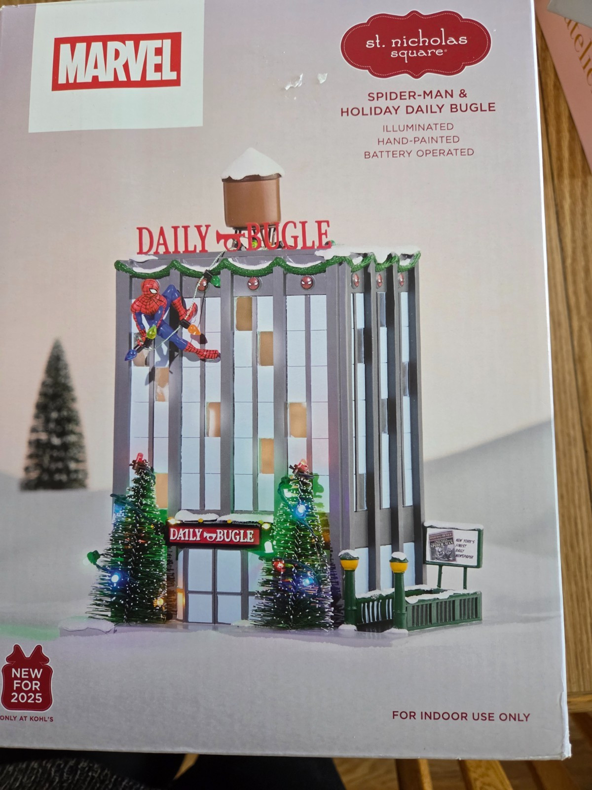 Marvel St. Nicholas Square Spider-Man & Holiday Daily Bugle Christmas Village