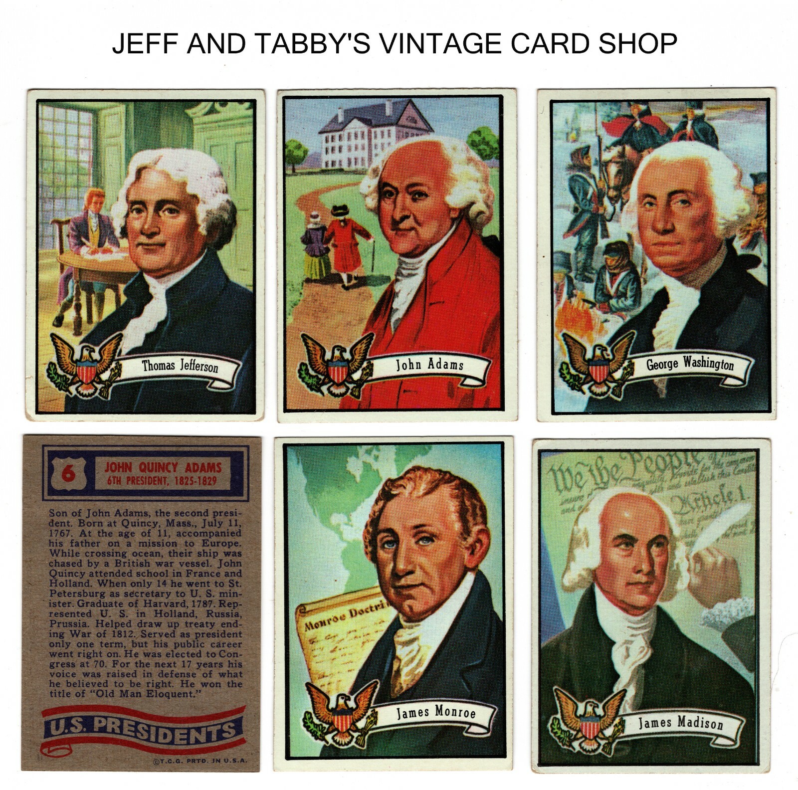 1972 Topps Presidents / SEE DROP DOWN MENU 4 CARD U WILL RECEIVE.