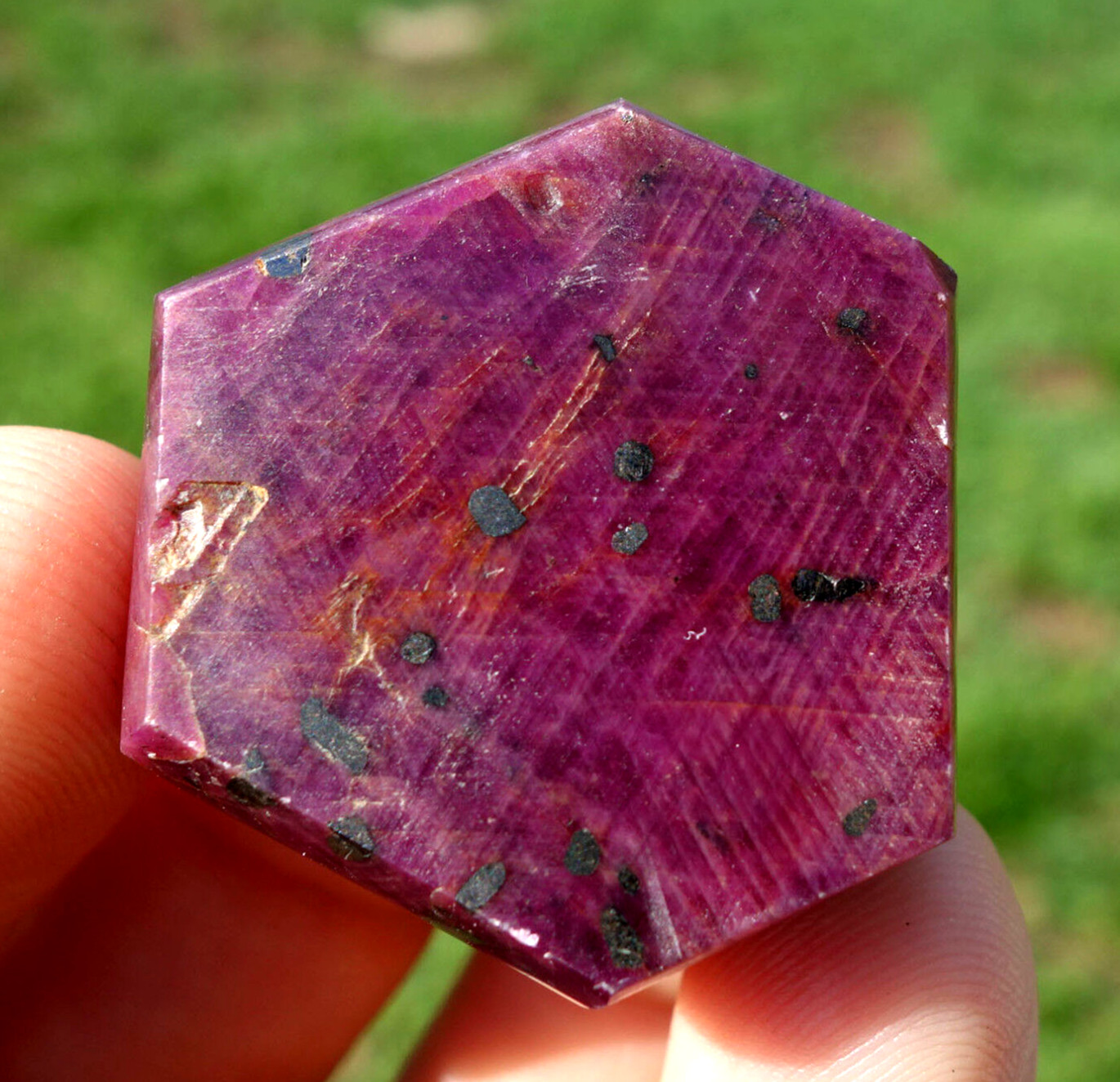 Red RUBY Corundum with HEMATITE Inclusions Gem Stone Crystal For Sale Polished