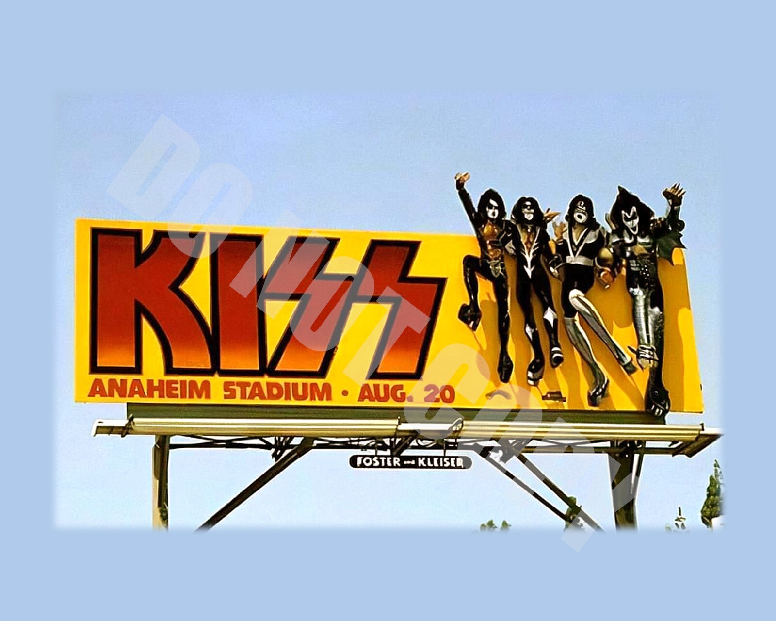 1976 Kiss 1976 Billboard Anahem Stadium Concert Billboard 8×10 Photo