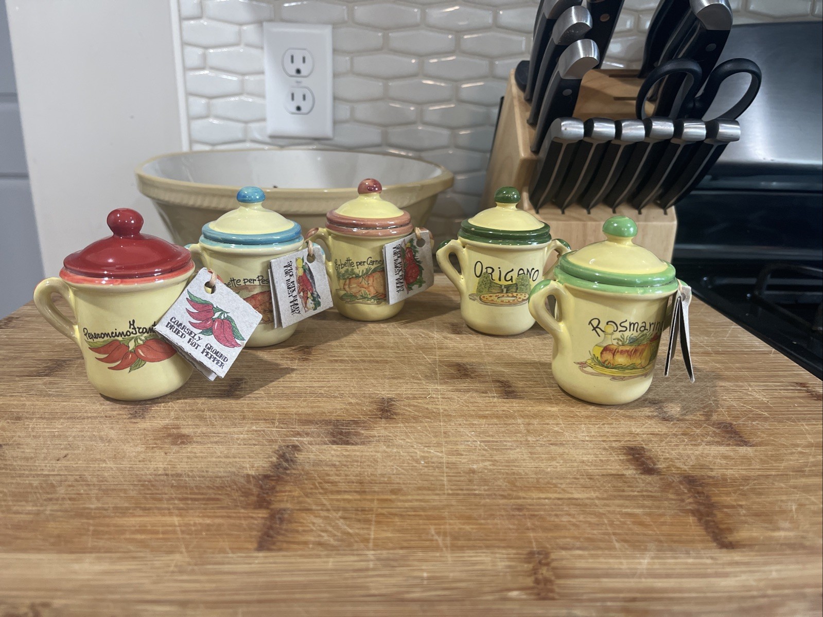 NEW (Sealed) Italian Spice jars (made In Italy) Set Of 5