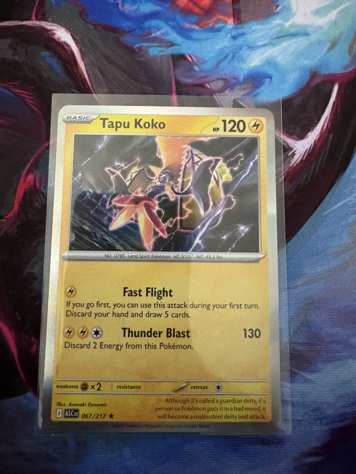 Pokemon Ascended Heroes Tapu Koko, Holo Card, 067/217.