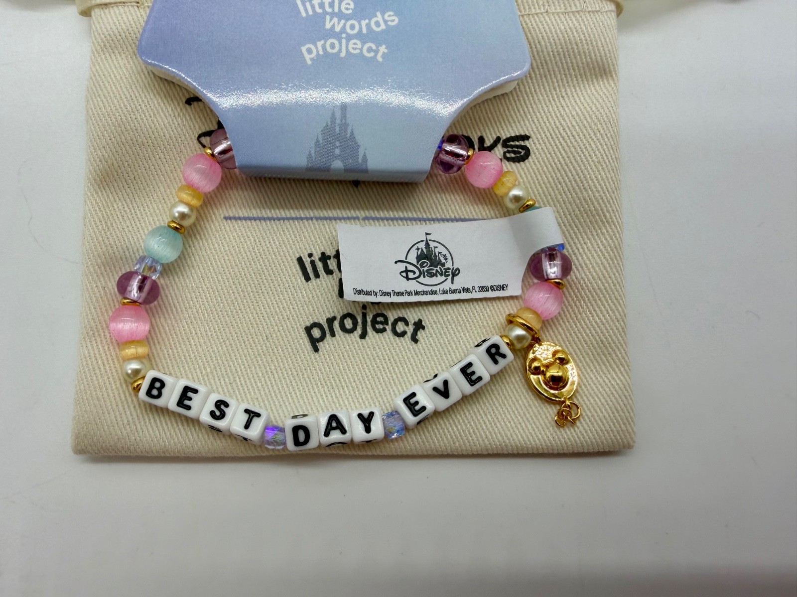 Disney Parks Little Words Project Best Day Ever Friendship Bracelet LWP 2026 M/L