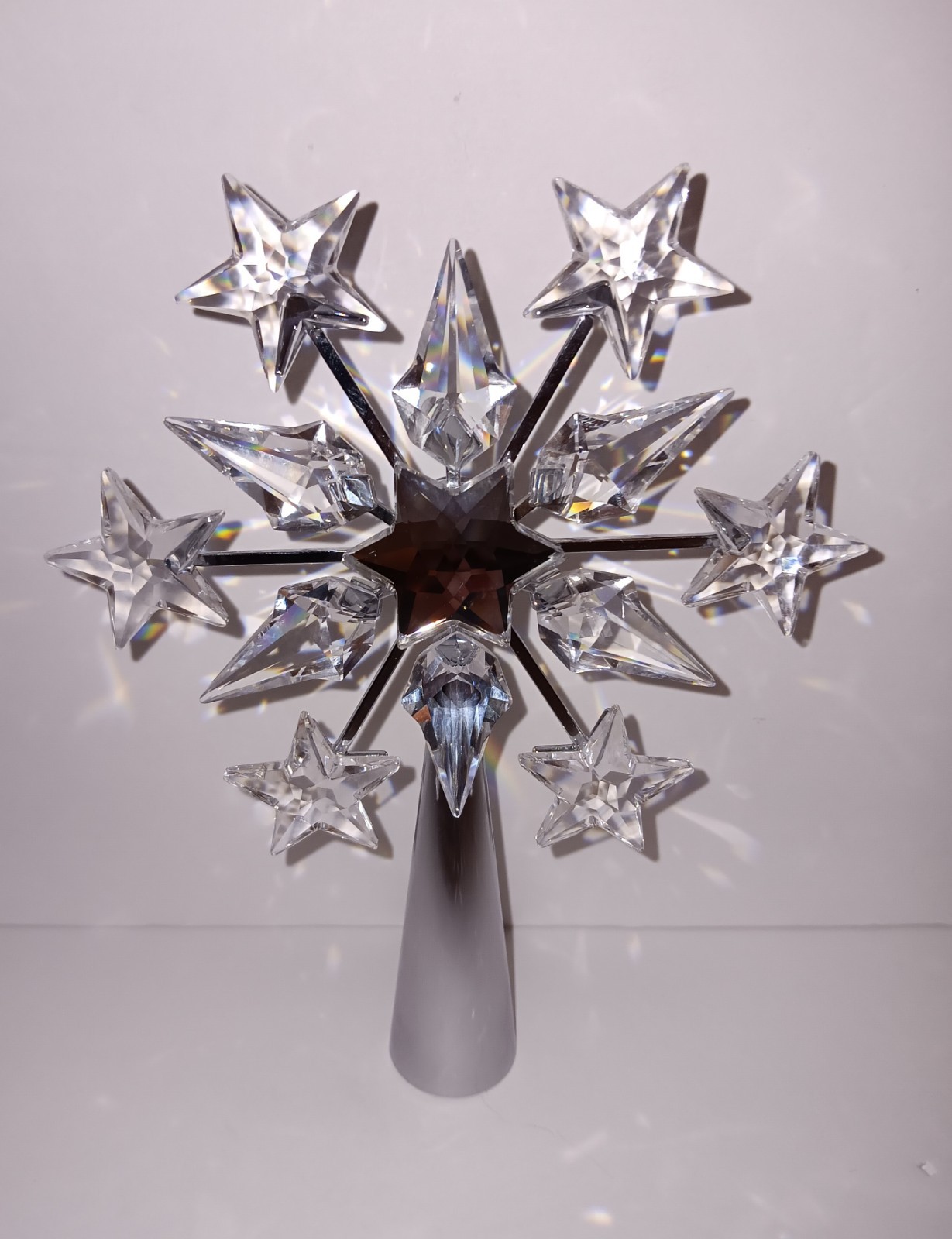 Swarovski Crystal 2003 Silver Chrome Plated Christmas Tree Topper NO BOX