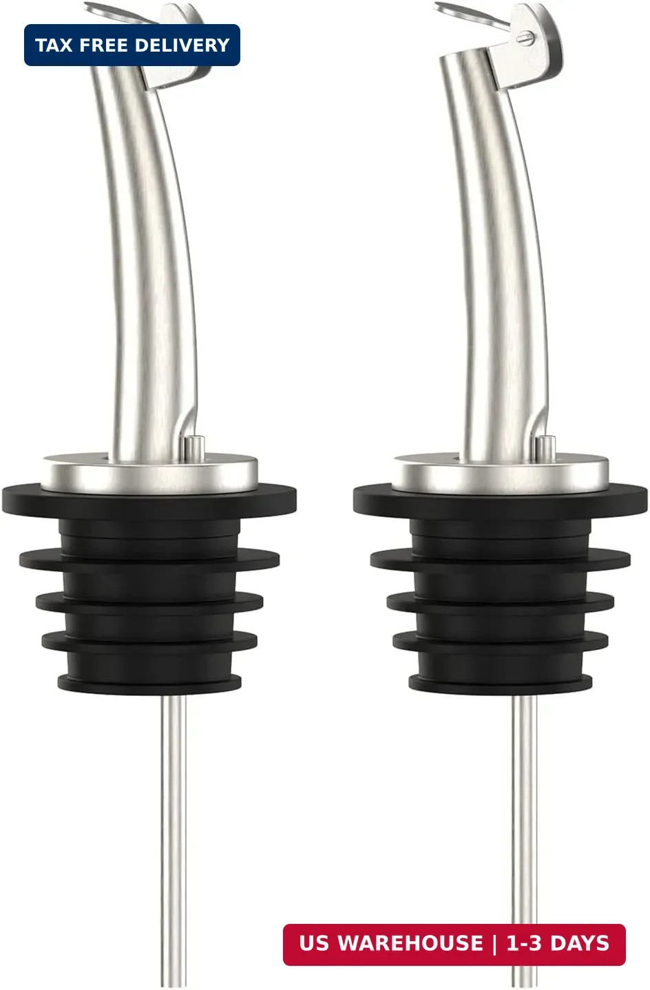 Axe Sickle 2 Pcs Oil Spout Liquor Bottle Pourer Spouts Stainless Steel Speed Pou
