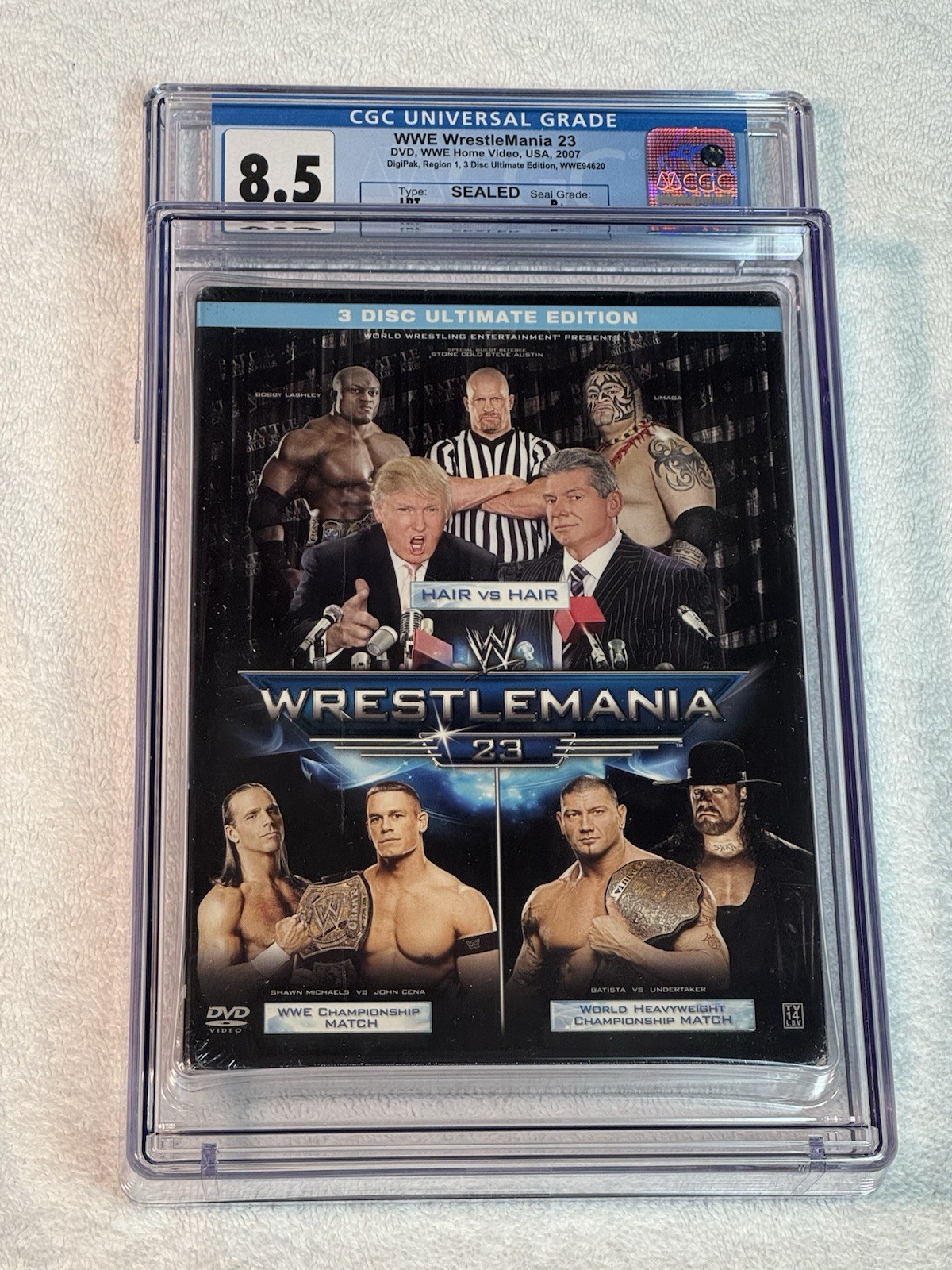 CGC 8.5 WWE WrestleMania 23 Donald Trump DVD 2007 Highest Graded FREE SHIPPING