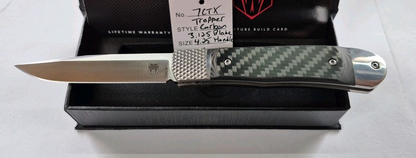 CobraTec Trapper Hidden Release Carbon Fiber 154CM Blade NIB Lifetime Warranty