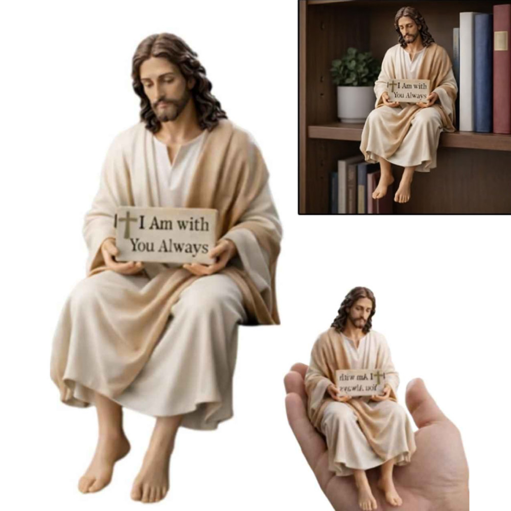 Jesus Sitting Statue Sculpture Resin Craft Desk Companion Figurine Unique Party
