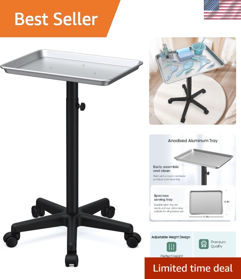 Silver Rolling Tray for Salon & Tattoo Station – Durable & Corrosion Resistant
